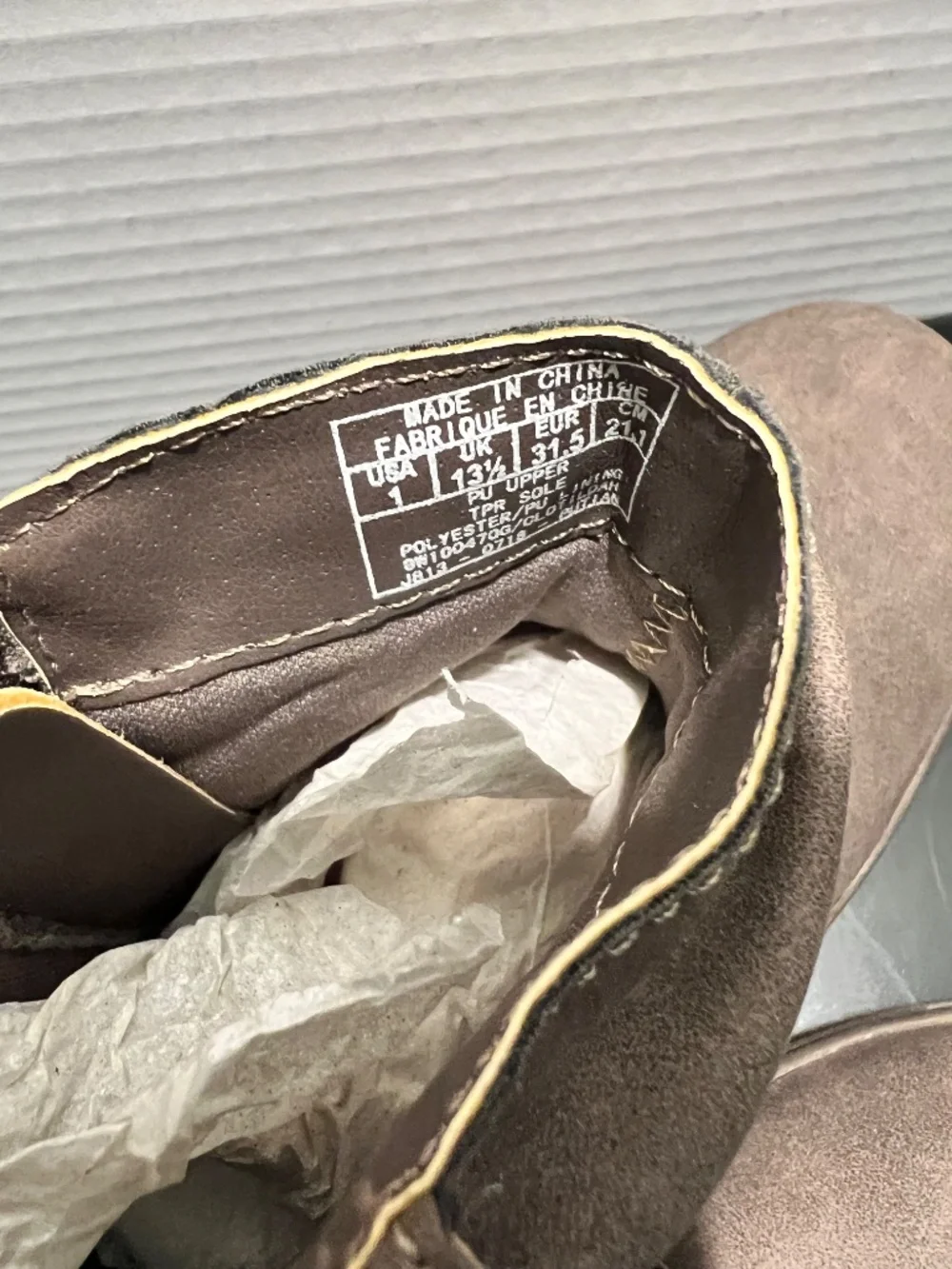 Nine West Kids Slouch Ankle Boot | Taupe | Gold Buckle | Side Zip | Size 1 New